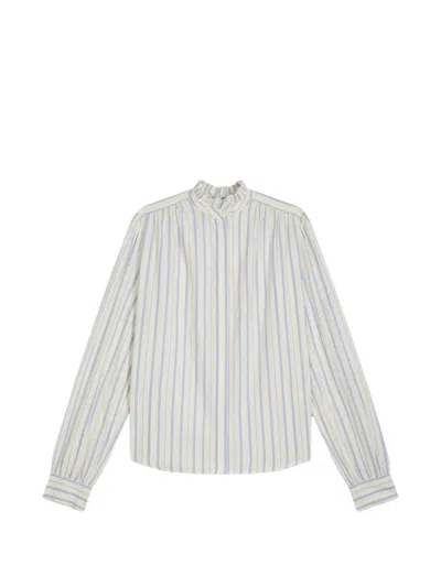 Vanessa Bruno Hilda Striped Ruffled Blouse In White