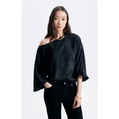 Vanessa Bruno Hylf Boat Neck Jacquard Blouse In Blue