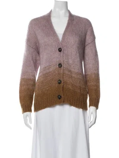 Pre-owned Vanessa Bruno Kid Mohair V-neck Sweater In Purple