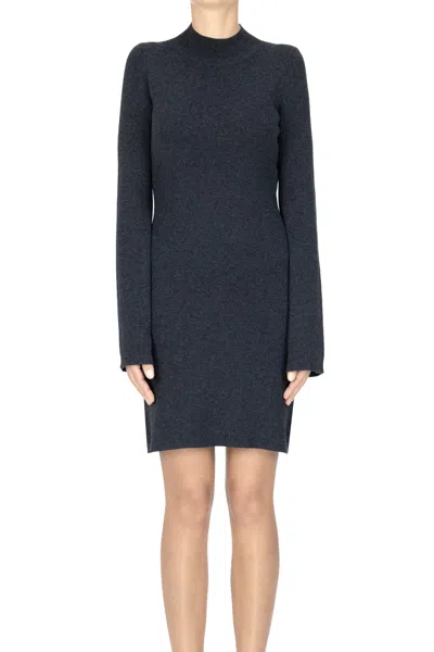Vanessa Bruno Knitted Sheath Dress In Blue