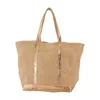 Vanessa Bruno L Zippe Shopper Bag - Linen - Pink In Brown