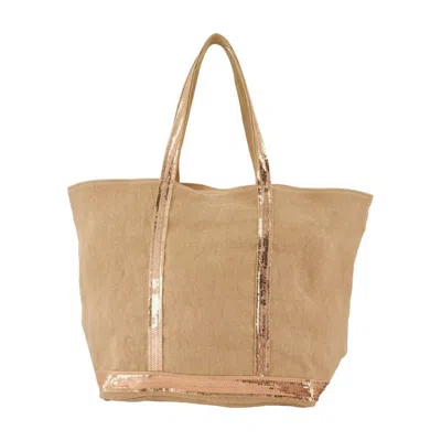 Vanessa Bruno L Zippe Shopper Bag - Linen - Pink In Brown