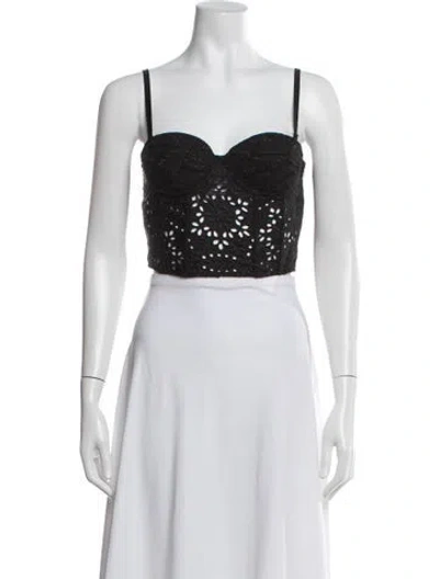 Pre-owned Vanessa Bruno Lace Pattern Square Neckline Crop Top In Gray
