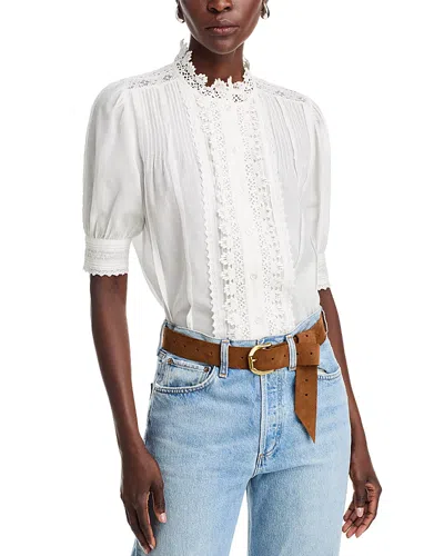 Vanessa Bruno Lace Trim Blouse In Blanc
