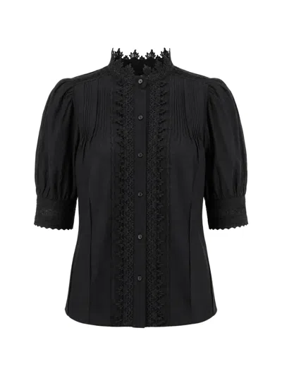 Vanessa Bruno Lace-trims Blouse In Black