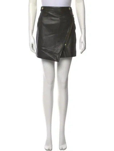 Pre-owned Vanessa Bruno Lambskin Mini Skirt In Black