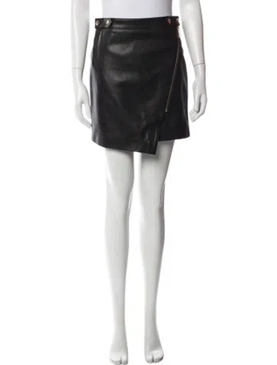 Pre-owned Vanessa Bruno Lambskin Mini Skirt In Black
