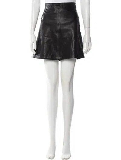 Pre-owned Vanessa Bruno Lambskin Mini Skirt In Gray