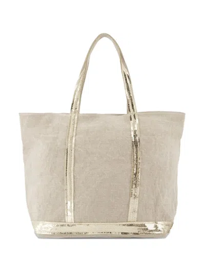 Vanessa Bruno Large Cabas Sequin-embellished Linen Tote Bag