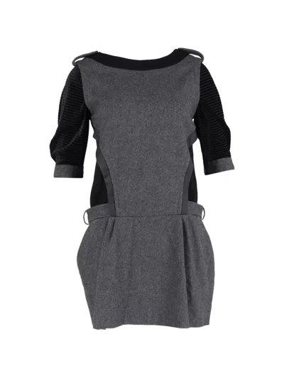 Pre-owned Vanessa Bruno Layered Mini Dress In Gray