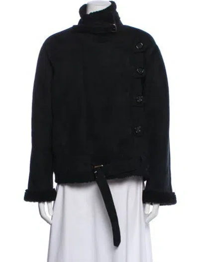Pre-owned Vanessa Bruno Leather Evening Jacket In Black