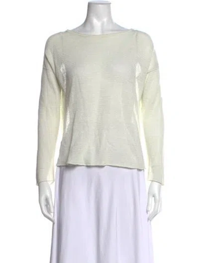 Pre-owned Vanessa Bruno Linen Bateau Neckline Sweater In Neutrals