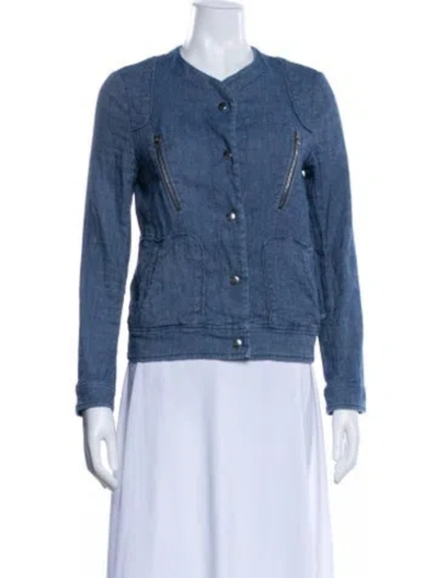 Pre-owned Vanessa Bruno Linen Denim Jacket In Blue