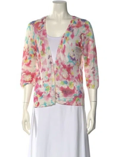 Pre-owned Vanessa Bruno Linen Floral Print Sweater In Pink