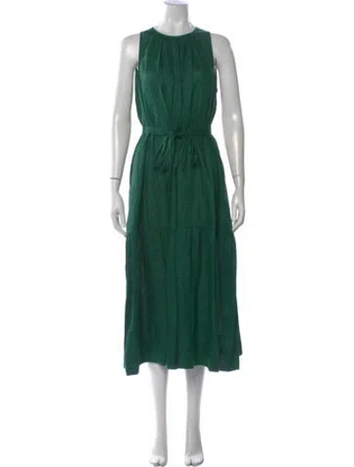 Pre-owned Vanessa Bruno Linen Midi Length Dress In Green