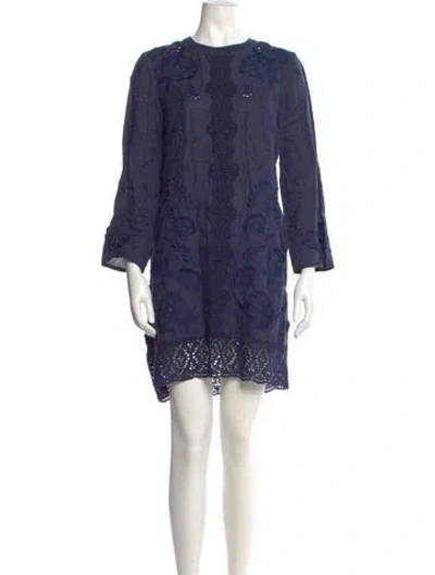 Pre-owned Vanessa Bruno Linen Mini Dress In Blue