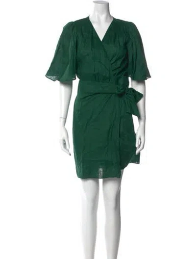 Pre-owned Vanessa Bruno Linen Mini Dress In Green