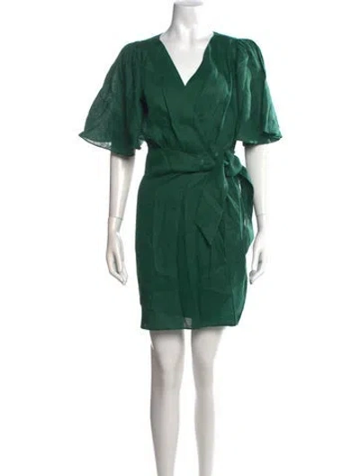 Pre-owned Vanessa Bruno Linen Mini Dress In Green