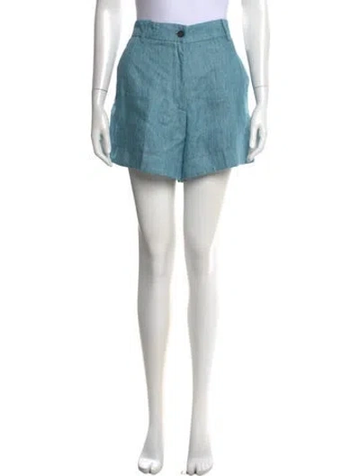 Pre-owned Vanessa Bruno Linen Mini Shorts In Blue