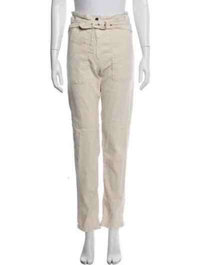 Pre-owned Vanessa Bruno Linen Skinny Leg Pants In Neutral