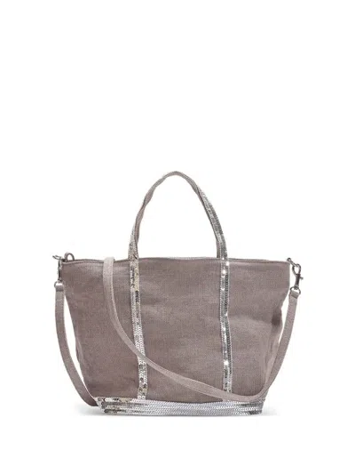 Vanessa Bruno Linen Small Zipped Cabas Tote In Sand