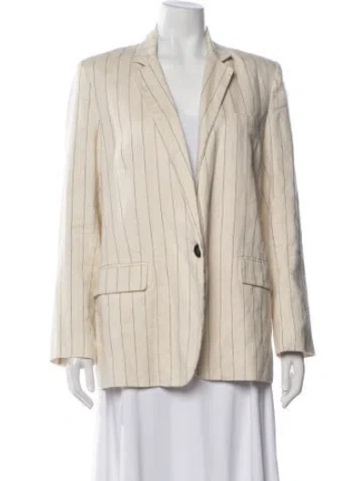 Pre-owned Vanessa Bruno Linen Striped Blazer In Neutral