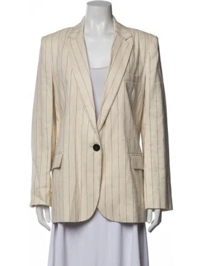Pre-owned Vanessa Bruno Linen Striped Blazer In Neutrals