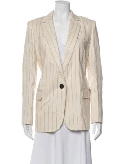 Pre-owned Vanessa Bruno Linen Striped Blazer W/ Tags In Neutral
