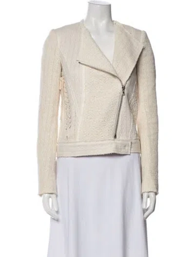 Pre-owned Vanessa Bruno Linen Tweed Pattern Evening Jacket In Neutral