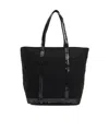 Vanessa Bruno Logo Canvas Shoulder Bag In Black