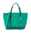 Vanessa Bruno Logo Canvas Shoulder Bag In Green