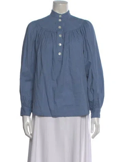 Pre-owned Vanessa Bruno Long Sleeve Blouse In Blue