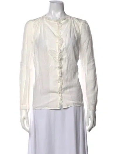Pre-owned Vanessa Bruno Long Sleeve Blouse W/ Tags In White