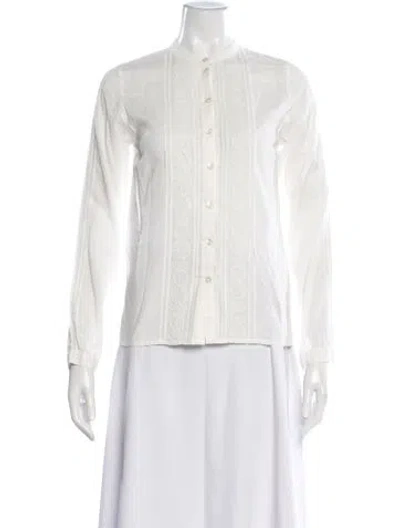 Pre-owned Vanessa Bruno Long Sleeve Blouse In White
