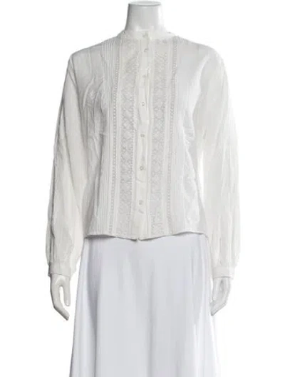 Pre-owned Vanessa Bruno Long Sleeve Blouse In White