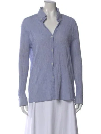 Pre-owned Vanessa Bruno Long Sleeve Button-up Top In Blue