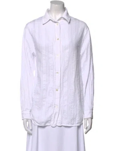Pre-owned Vanessa Bruno Long Sleeve Button-up Top In Gray