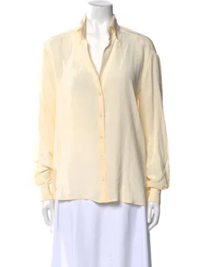 Pre-owned Vanessa Bruno Long Sleeve Button-up Top In Neutral