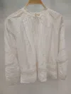 Vanessa Bruno Elim Pintuck Lace-inset Cotton Blouse In Gray