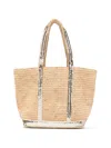 Vanessa Bruno M Raffia Sequin Tote Bag In Nude