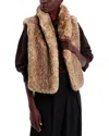 Vanessa Bruno Marcello Faux Fur Vest In Greige
