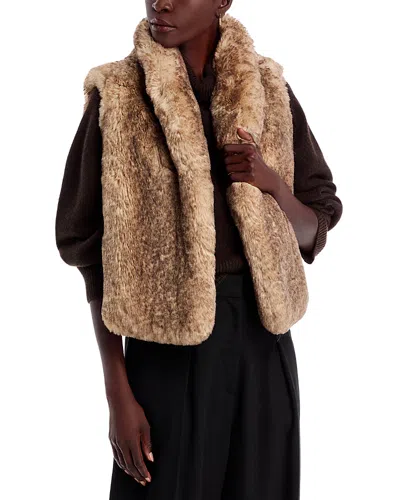 Vanessa Bruno Marcello Faux Fur Vest In Greige