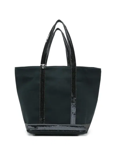 Vanessa Bruno Medium Cabas Sequin Embellished Tote Bag In Black