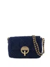 Vanessa Bruno Medium Moon Quilted Chain-strap Shoulder Bag In Blue