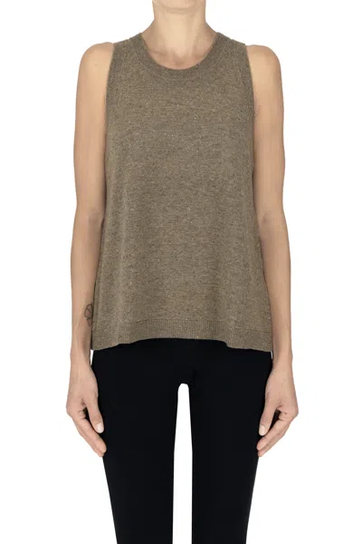 Vanessa Bruno Melange Knit Gilet In Dove-grey