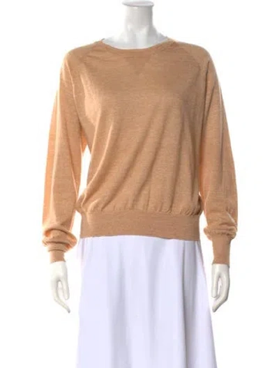 Pre-owned Vanessa Bruno Merino Wool Crew Neck Top In Neutrals