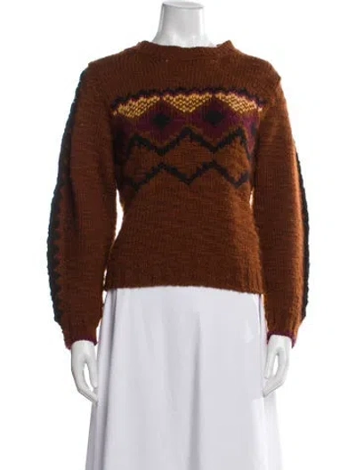 Pre-owned Vanessa Bruno Merino Wool Mock Neck Sweater In Brown