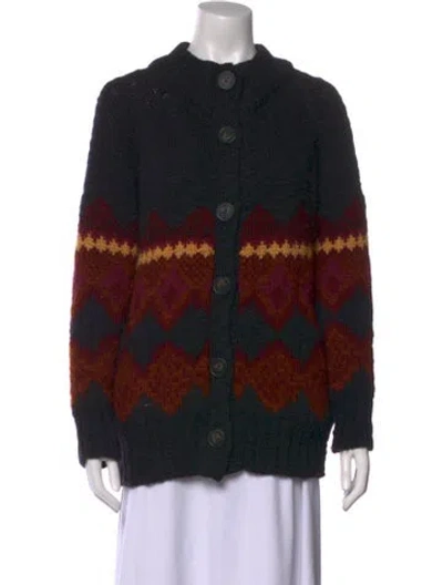 Pre-owned Vanessa Bruno Merino Wool Patterned Sweater In Black