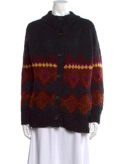 Pre-owned Vanessa Bruno Merino Wool Patterned Sweater In Black