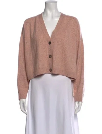 Pre-owned Vanessa Bruno Merino Wool V-neck Sweater In Pink